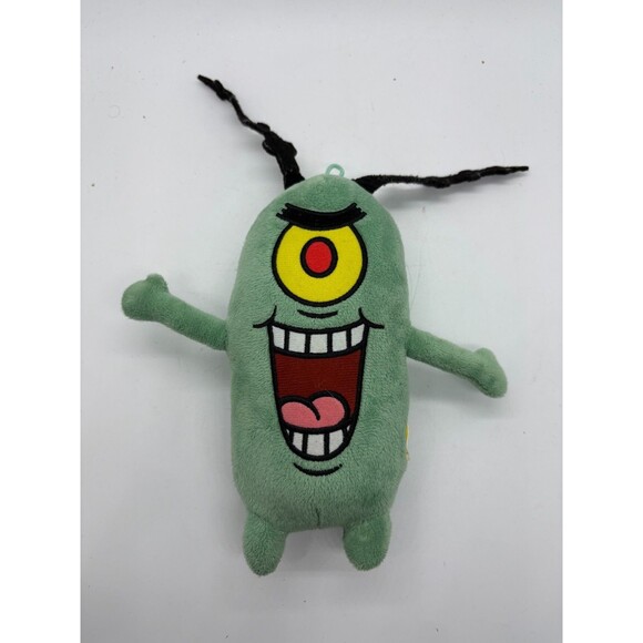 Nickelodeon SpongeBob SquarePants Plankton Plush Stuffed Toy Green 7" - Picture 1 of 3